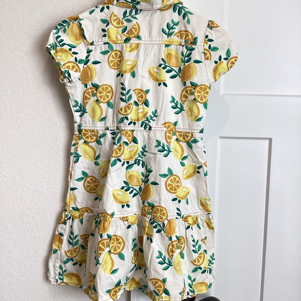 🍋 Girl’s Collared Button-Front Short-Sleeve Dress - Picture 4 of 7